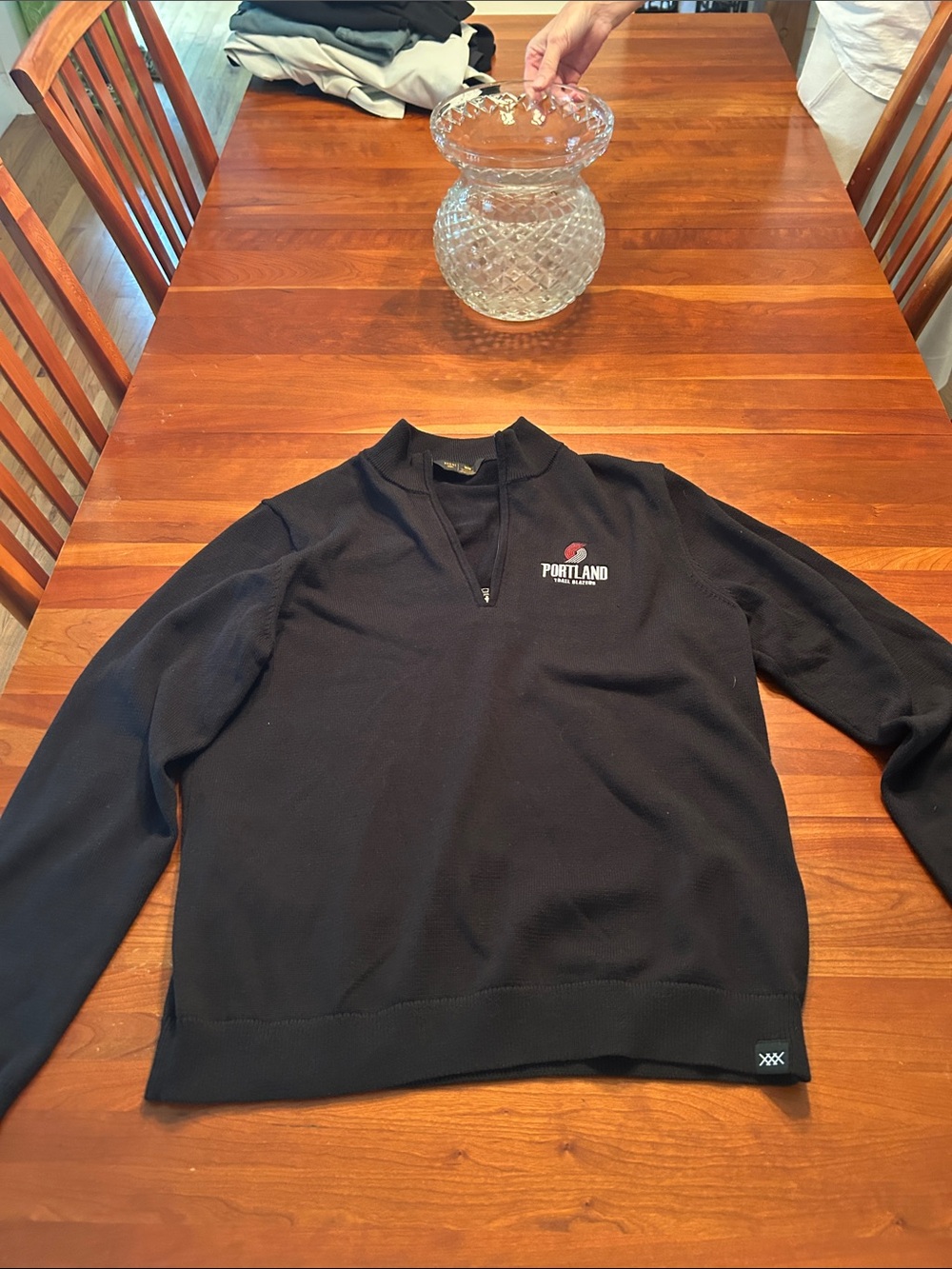 RHONE Black Quarter-Zip Sweater with Subtle Chest Logo